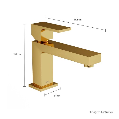 Misturador Monocomando de Mesa Bica Baixa para Lavatório Unic Gold