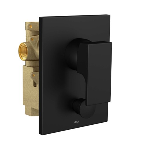 Misturador Monocomando 4 Vias de Chuveiro com Desviador para Banheira Unic Black Matte