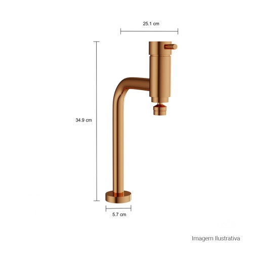 Misturador Monocomando de Mesa para Cozinha Link Red Gold
