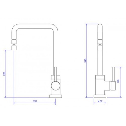 Misturador Monocomando de Mesa para Cozinha Black Matte