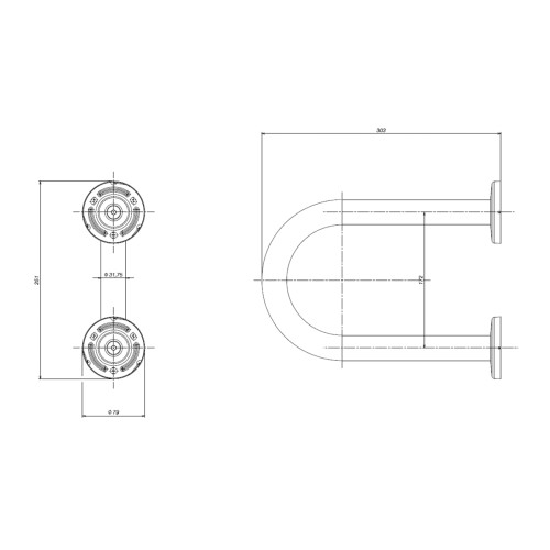 Barra Lateral Fixa 30 Cm Conforto Aço Polido