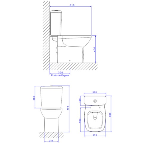 Bacia para Caixa Acoplada Deca Flex Branco