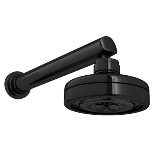 Chuveiro com Tubo Reto de Parede Acqua Plus Black Noir