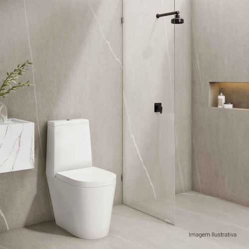 Chuveiro com Tubo Reto de Parede Acqua Plus Black Noir