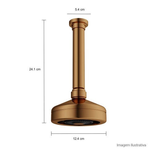 Chuveiro com Tubo de Teto Acqua Plus Red Gold