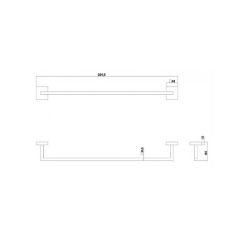 Porta Toalha Barra 50cm Acessórios Clean Black Noir