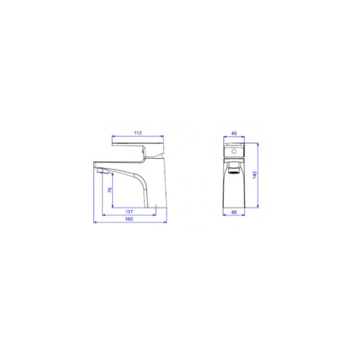 Misturador Monocomando de Mesa Bica Baixa para Lavatório Level Black Noir