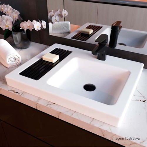 Misturador Monocomando de Mesa Bica Baixa para Lavatório Level Black Noir