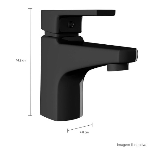 Misturador Monocomando de Mesa Bica Baixa para Lavatório Level Black Noir