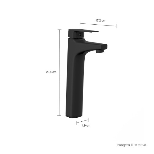 Misturador Monocomando de Mesa Bica Alta para Lavatório Black Noir