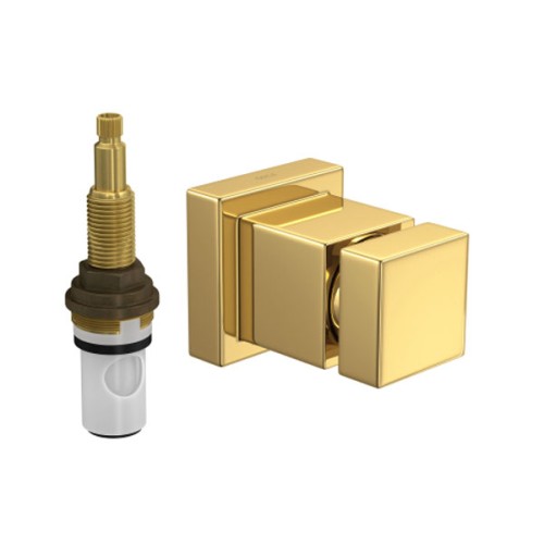 Acabamento para Registro de Pressão 1/2 e 3/4 com Mecanismo 1/2 Volta Cubo Gold