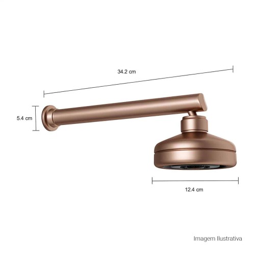 Chuveiro com Tubo de Parede Chuveiro Acqua Plus Corten