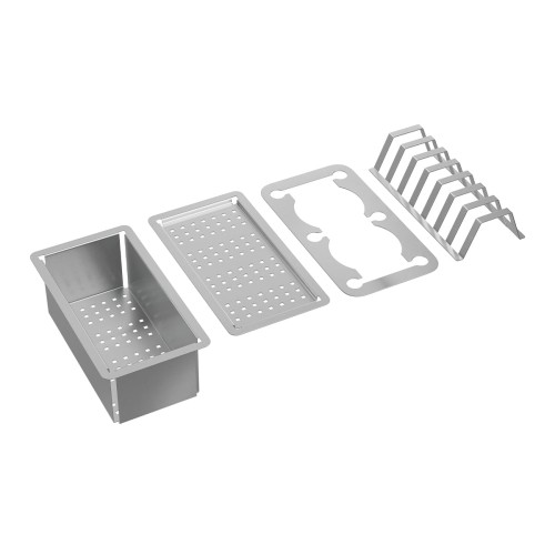 Tábua Deca em Vidro com Acessórios em Inox 422x300mm Preto