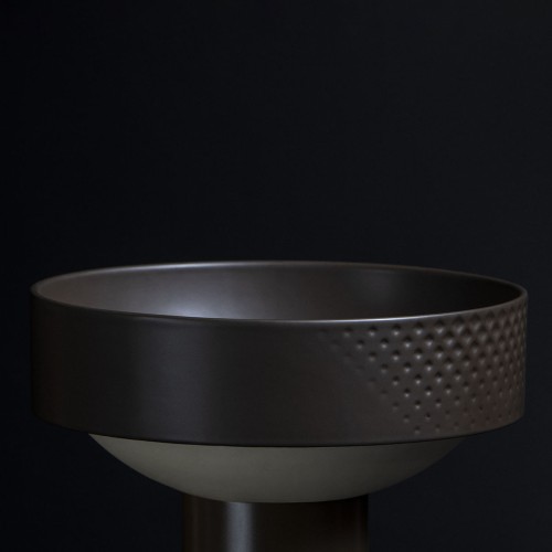 Cuba de Sobrepor Redonda com Textura Deca Diamante 400mm Marrom Fosco
