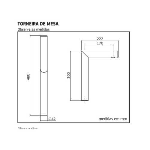 Torneira de Mesa Bica Alta para Lavatório Orion Black Matte