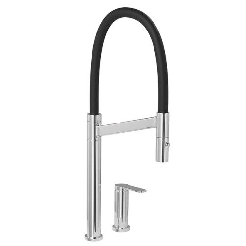 Misturador Monocomando de Mesa para Cozinha Deca Colore Cromado e Preto