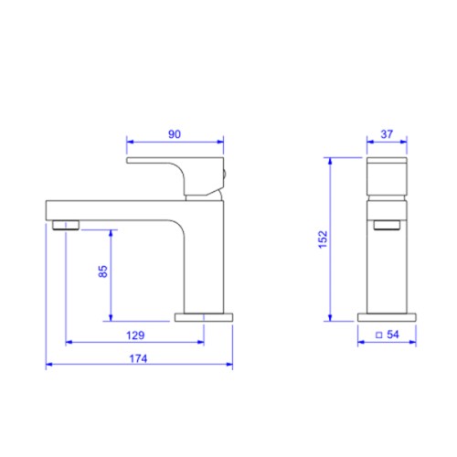 Misturador Monocomando de Mesa Bica Baixa para Lavatório Unic Corten