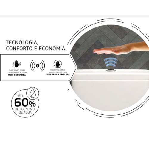 Caixa Acoplada Deca Touchless para Bacias Branco