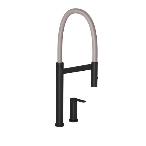 Misturador Monocomando de Mesa para Cozinha Deca Colore Black Matte e Fendi