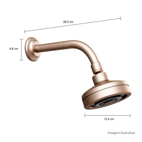 Chuveiro com Tubo de Parede Chuveiro Acqua Plus Corten