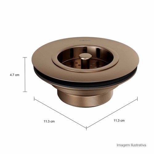 Válvula de Escoamento para Pia de Cozinha 4 1/2 Corten