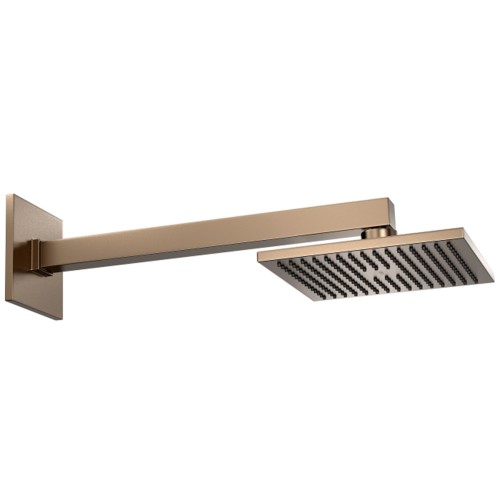 Chuveiro com Tubo de Parede Quadrado Corten