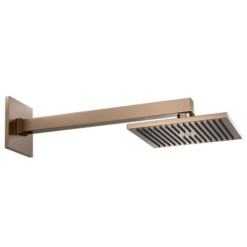 Chuveiro com Tubo de Parede Quadrado Corten