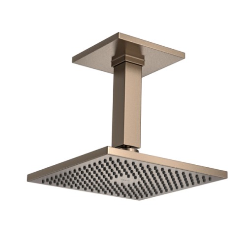 Chuveiro com Tubo de Teto Chuveiro Quadrado Corten