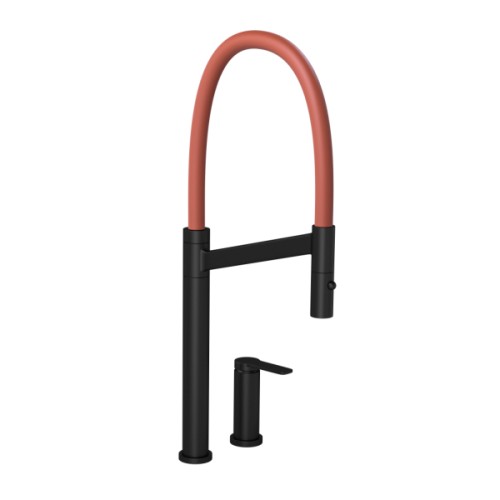 Misturador Monocomando de Mesa para Cozinha Deca Colore Black Matte e Terracota