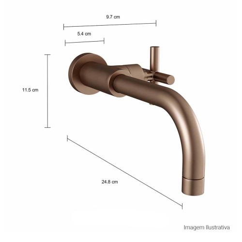 Torneira para Lavatorio Parede Dn15/20 Duna Classica - Corten Duna Clássica Corten