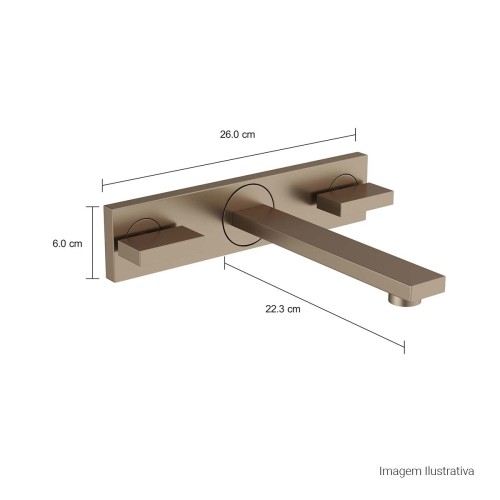Misturador de Parede para Lavatório Dream Corten