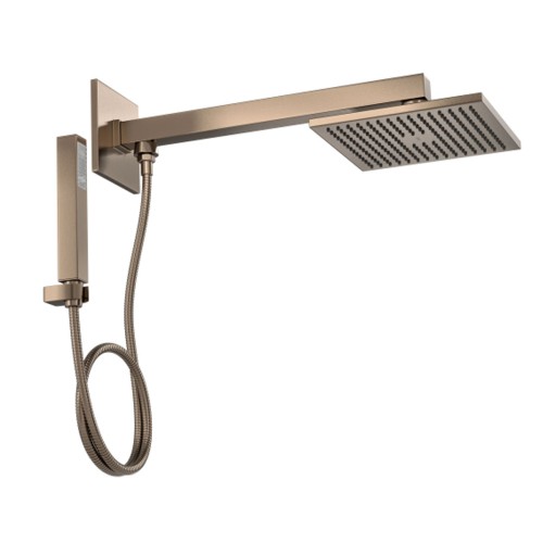 Chuveiro com Desviador e Ducha Manual Quadrado Corten