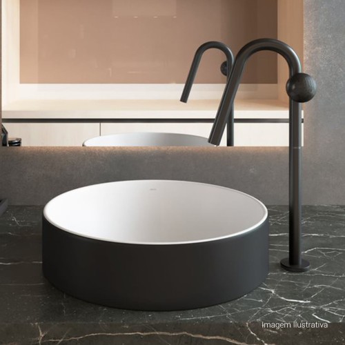 Torneira de Mesa Touchless Bica Alta para Lavatório Orbe Black Matte