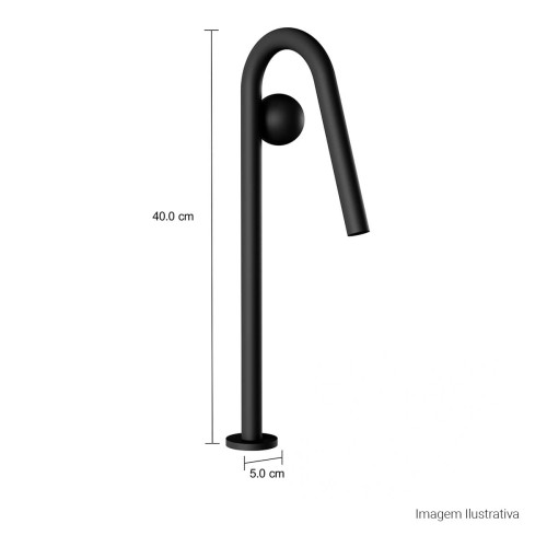 Torneira de Mesa Touchless Bica Alta para Lavatório Orbe Black Matte