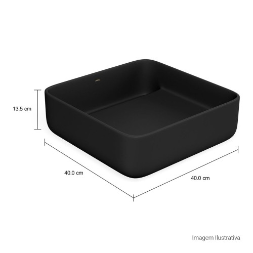 Cuba Quadrada de Apoio 40cm Ébano Fosco