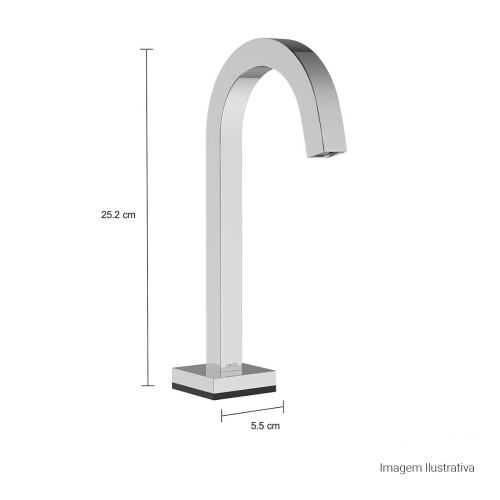 Torneira de Mesa Touchless Bica Baixa para Lavatório Tube Cromado