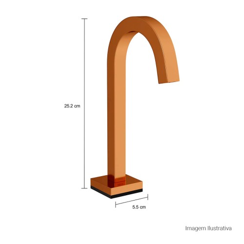 Torneira de Mesa Touchless Bica Baixa para Lavatório Tube Red Gold