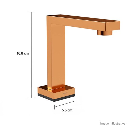 Torneira de Mesa Touchless Bica Alta para Lavatório Dream Red Gold