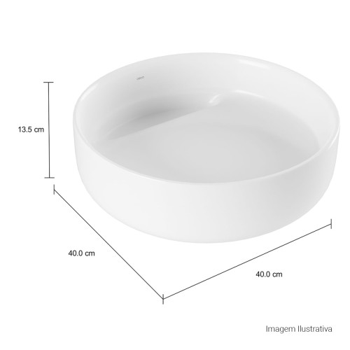 Cuba de Apoio Redonda com Válvula Oculta Deca 40x39cm Branco Slim