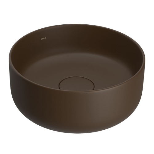 Cuba Redonda de Apoio 30cm Marrom Fosco