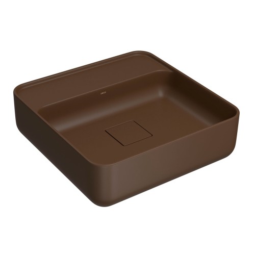Cuba de Apoio com Mesa Quadrada Deca 40x39cm Marrom Fosco Slim