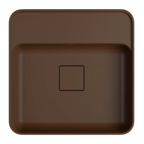 Cuba de Apoio com Mesa Quadrada Deca 40x39cm Marrom Fosco Slim