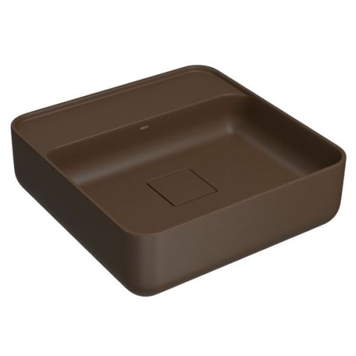 Cuba de Apoio com Mesa Quadrada Deca 40x39cm Marrom Fosco Slim