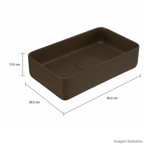 Cuba Retangular de Apoio 50cm Marrom Fosco
