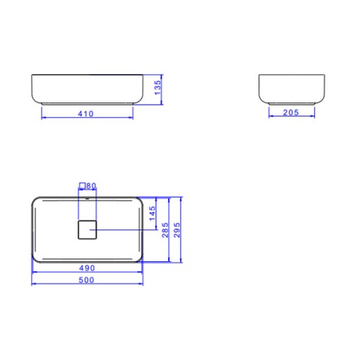 Cuba Retangular de Apoio 50cm Marrom Fosco