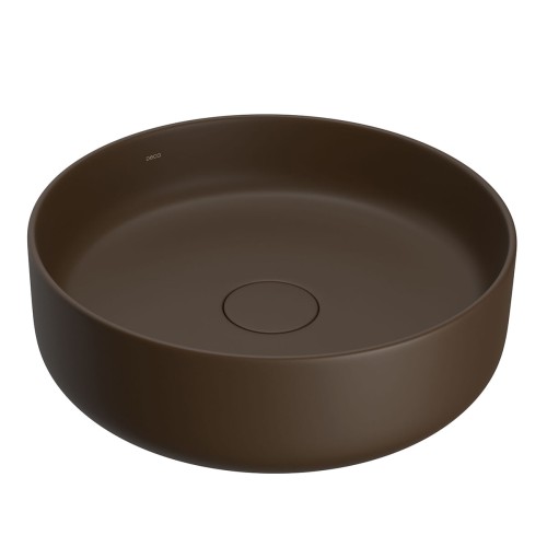 Cuba Redonda de Apoio 40cm Marrom Fosco