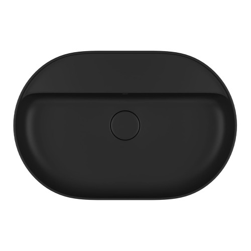 Cuba de Apoio com Mesa Oval Deca 40x60cm Ébano Fosco Slim
