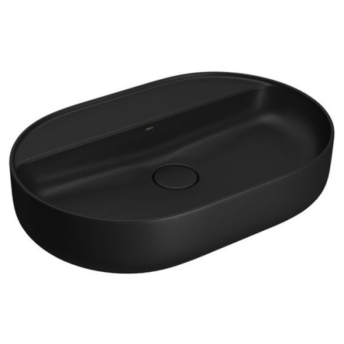 Cuba de Apoio com Mesa Oval Deca 40x60cm Ébano Fosco Slim