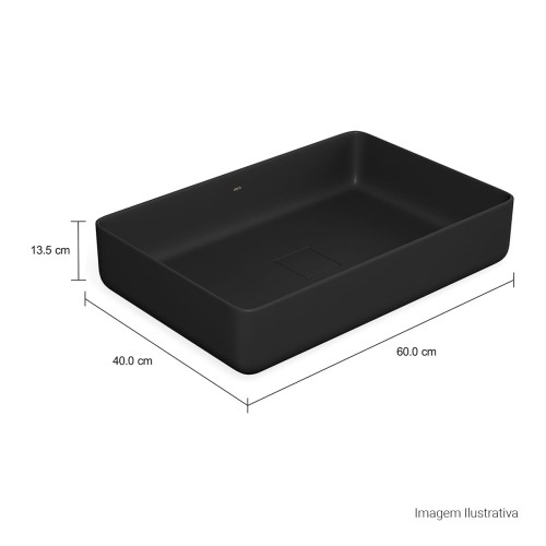 Cuba Retangular de Apoio 60cm Ébano Fosco