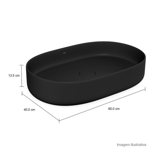 Cuba Apoio Oval Deca 40x60cm Ébano Fosco Slim